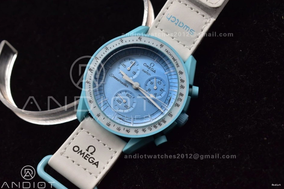 on Strap x Moonwatch to Mission Nylon Swatch Quartz Omega Bioceramic Uranus 0105